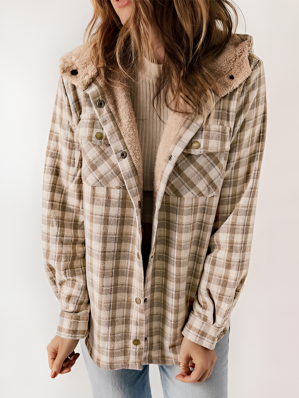 Alore Plaid / Houndstooth Hooded Coat