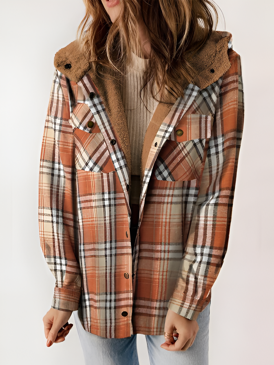 Alore Plaid / Houndstooth Hooded Coat