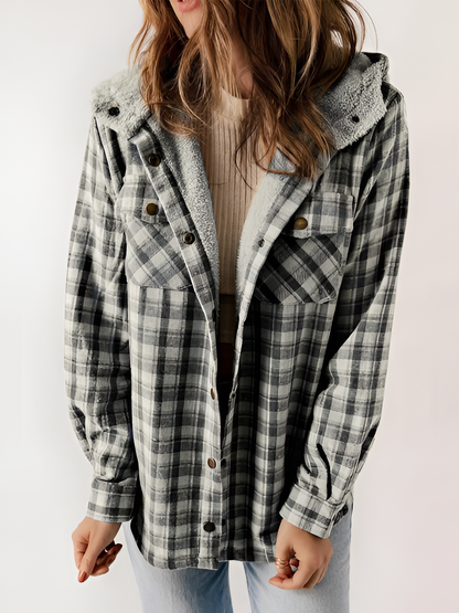 Alore Plaid / Houndstooth Hooded Coat