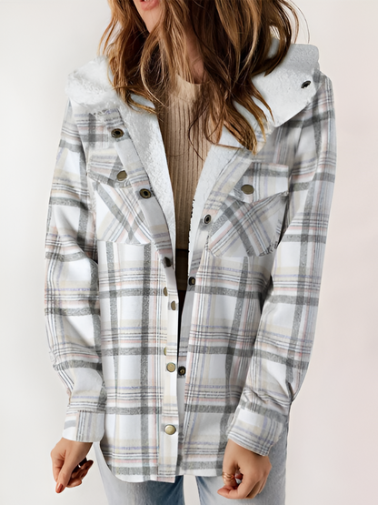 Alore Plaid / Houndstooth Hooded Coat