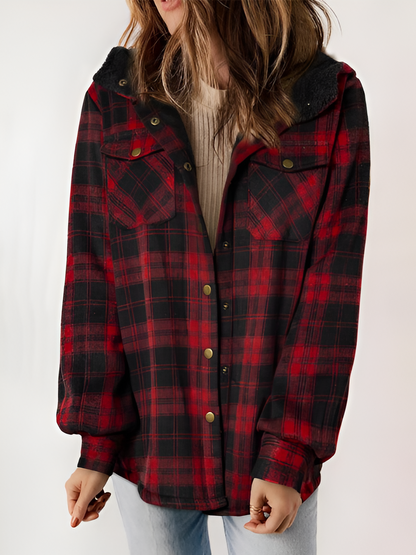 Alore Plaid / Houndstooth Hooded Coat